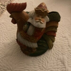 G. DeBrekht Santa Money Bank • Hand-Painted Rooster, 2005 Collectible